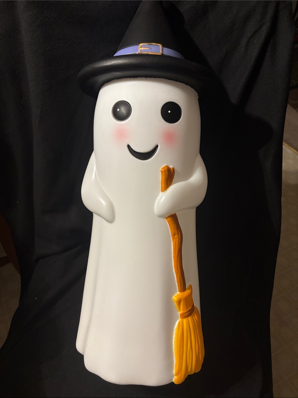 Ghost blow mold witch hat and broom  light up 24 inch halloween decor 👻🎃
